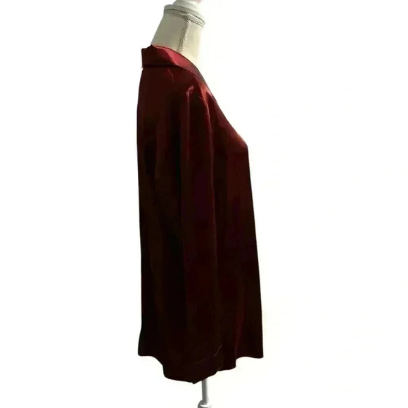 Chico's new with tags burgandy silky long sleeved blouses Chico's size 2 - Picture 4 of 6